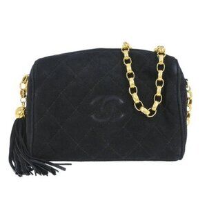 Chanel Black Suede Camera Bag Mini 135977